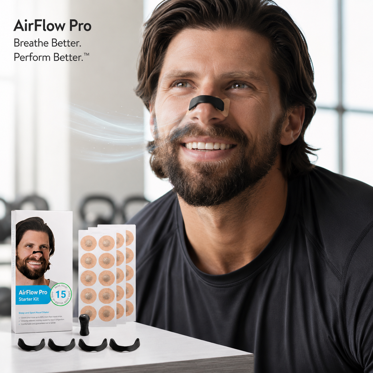 AirFlow Pro™ - Dilatador Nasal Magnético para respirar mejor día y noche