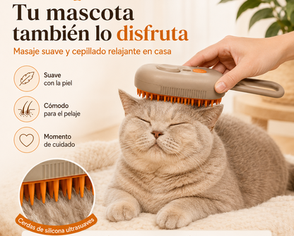 PeloFuera™ - Cepillo 3 en 1 con spray suave para perros y gatos
