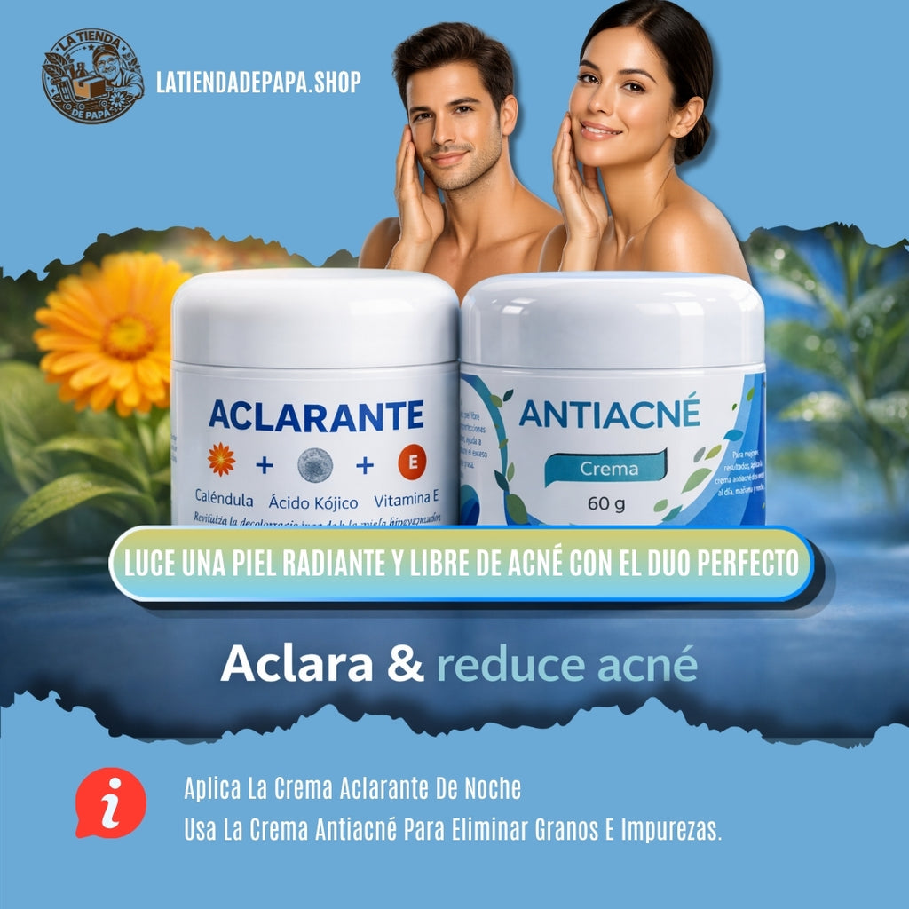 ¡Oferta especial 2×1 : Crema Aclarante Nocturna + Crema Antiacné!
