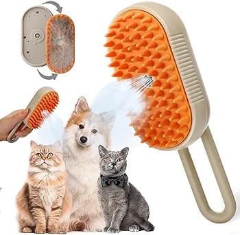 PeloFuera™ - Cepillo 3 en 1 con spray suave para perros y gatos